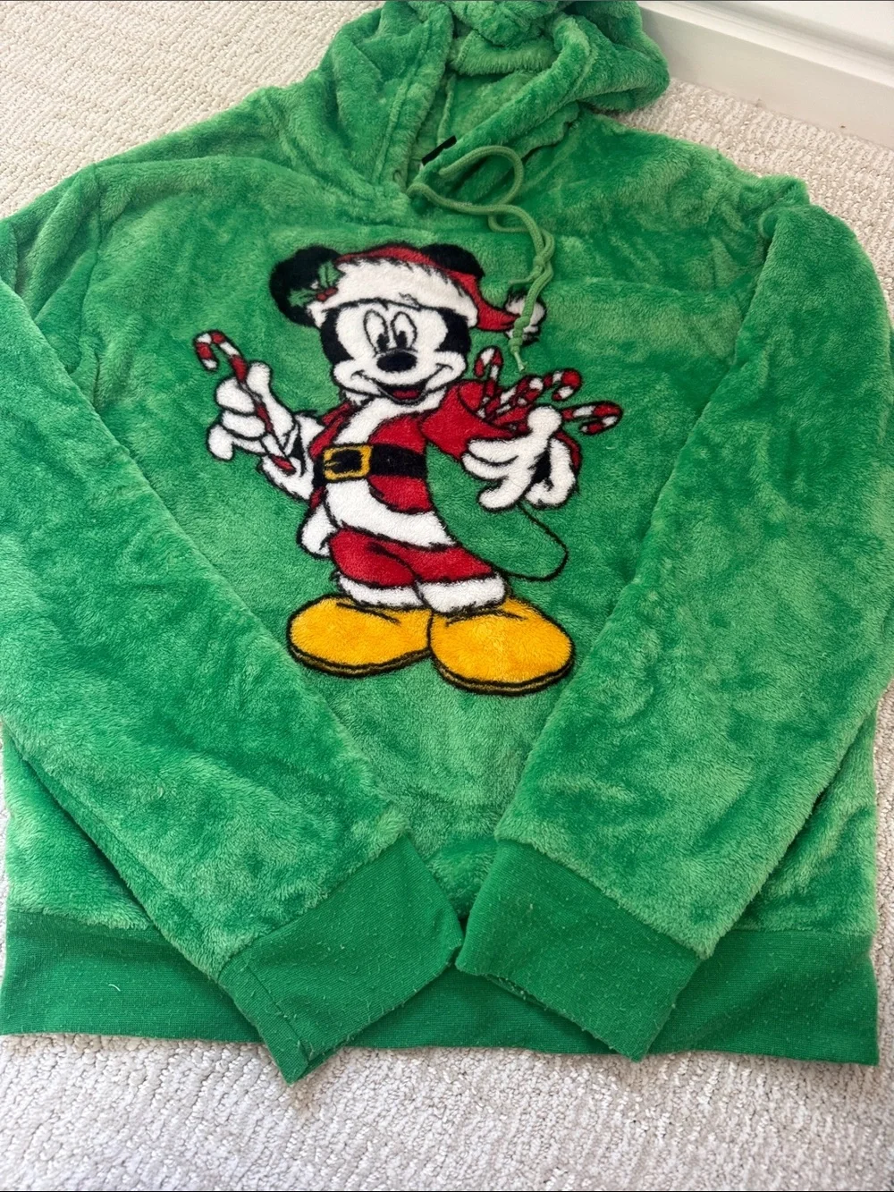 Green Mickey Mouse Holiday Kids Hoodie/ Ugly sweater